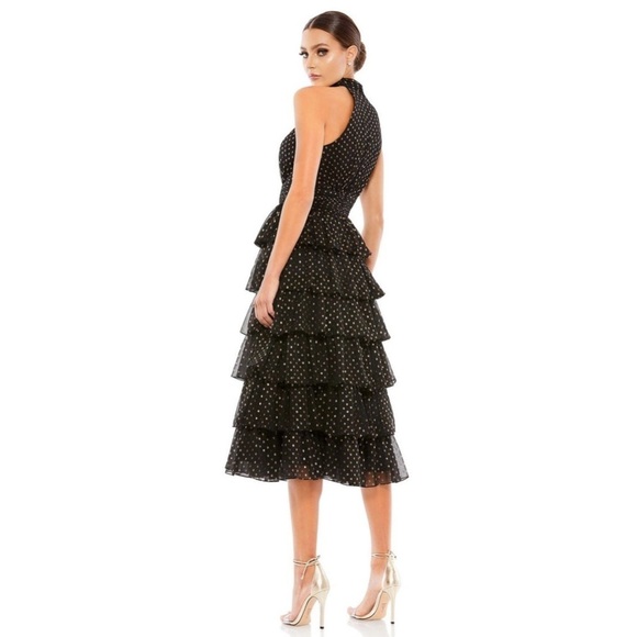 Mac Duggal 49510 NWT Tiered Skirt Polka Dot Dress - Picture 3 of 8